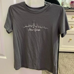 New York grey graphic tee